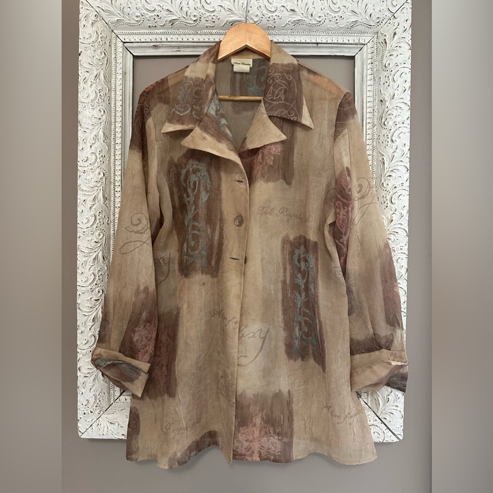 Boho vibes Vintage Anne Charles sheer jacket top. Size XL. ❣️